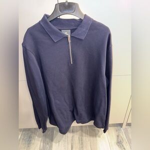 Men’s H&M Navy Blue Quarter Zip-Up Sweater Size XL